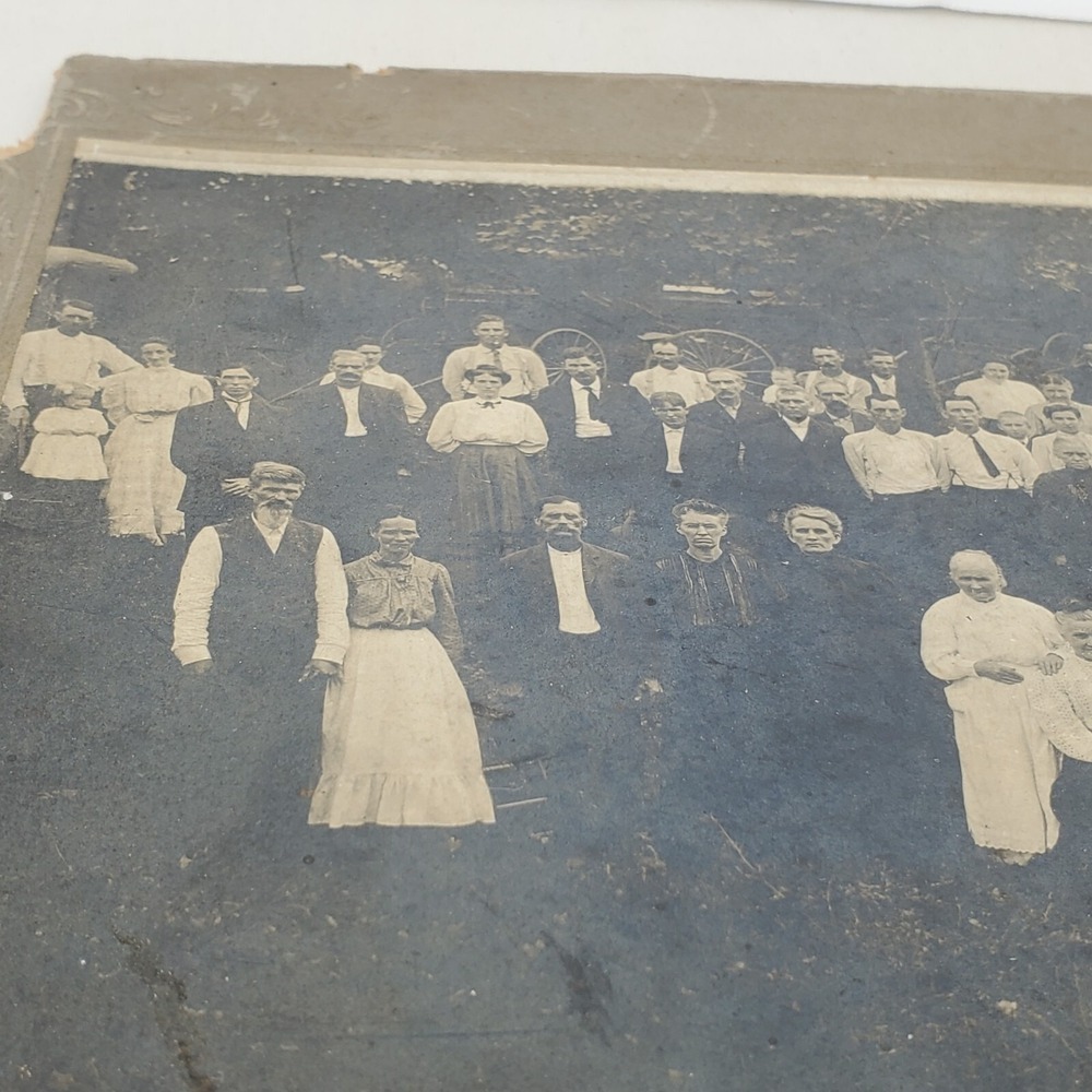 Antique Cabinet Card Photo Large Family Many Generations MISSING/TORN CORNER - Picture 4 of 5